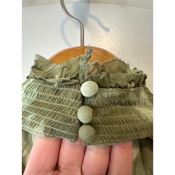 Anthropologie NWT Green Motif Halter Tank Top Size M Backless Flowy Blouse - Picture 7 of 12